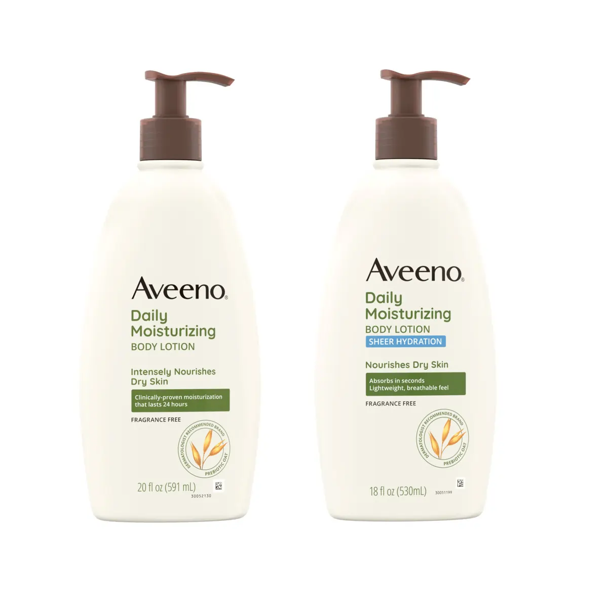 Aveeno Daily Moisturizing vs. Sheer Hydration