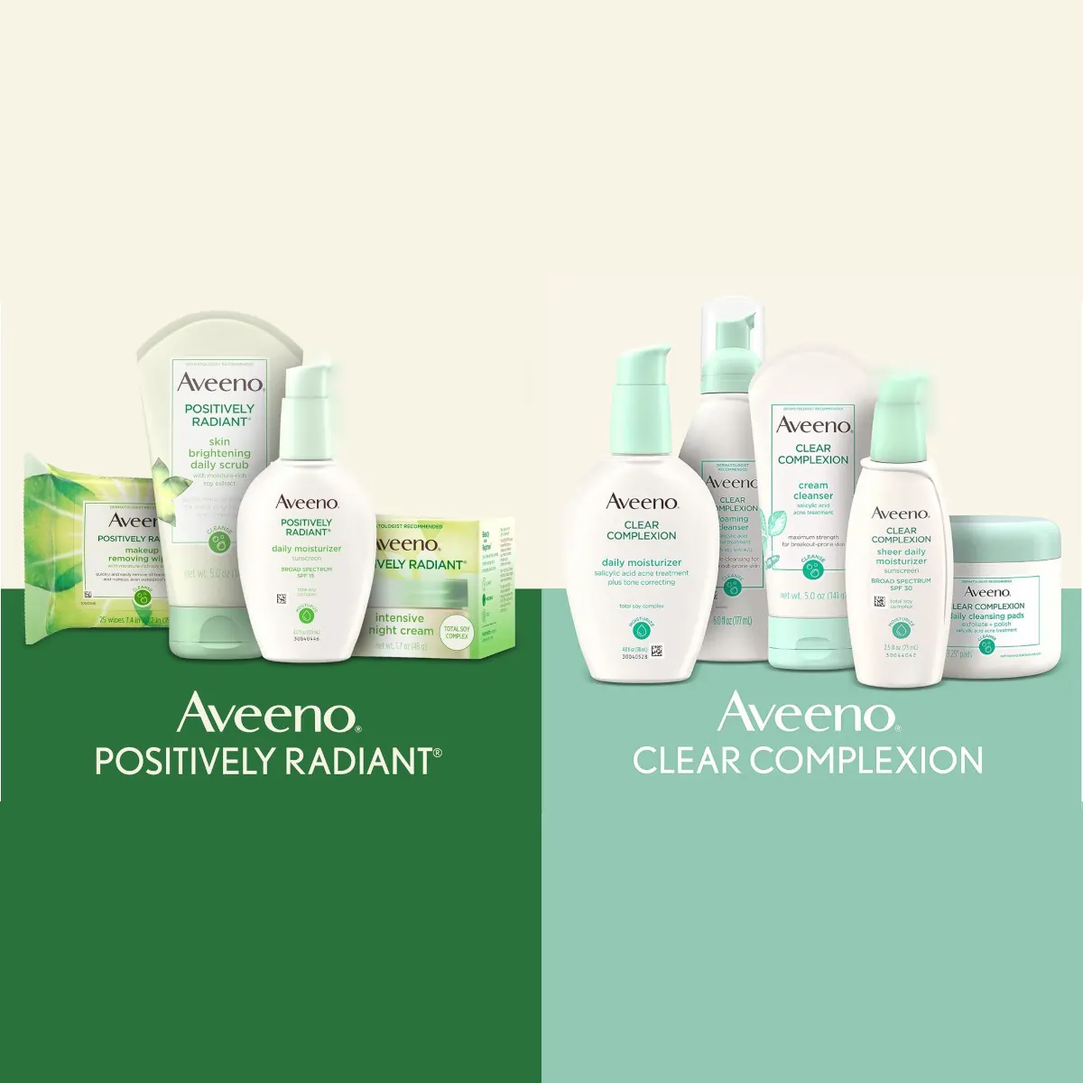 Aveeno Positively Radiant vs. Clear Complexion